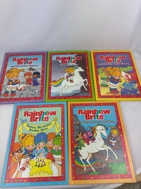 Little Golden Book Rainbow Bright Lot Of 5 Books Vintage 1980’s Hardcover Great
